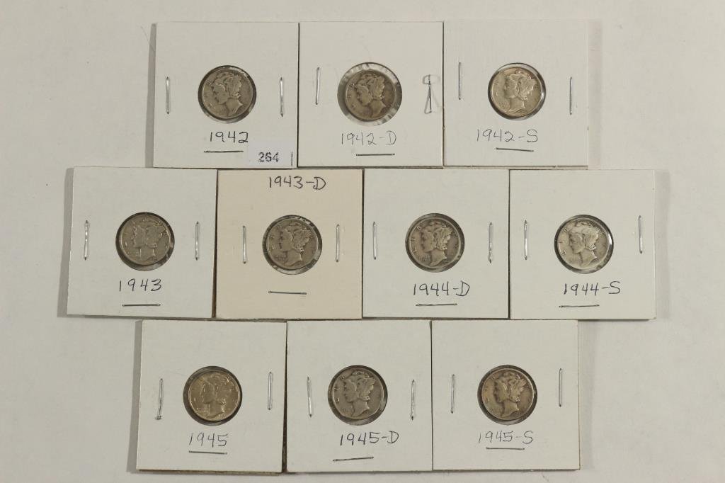 1942-P/D/S,43-P & D,44-D&S & 1945-P/D/S MERCURY (1 of 2)