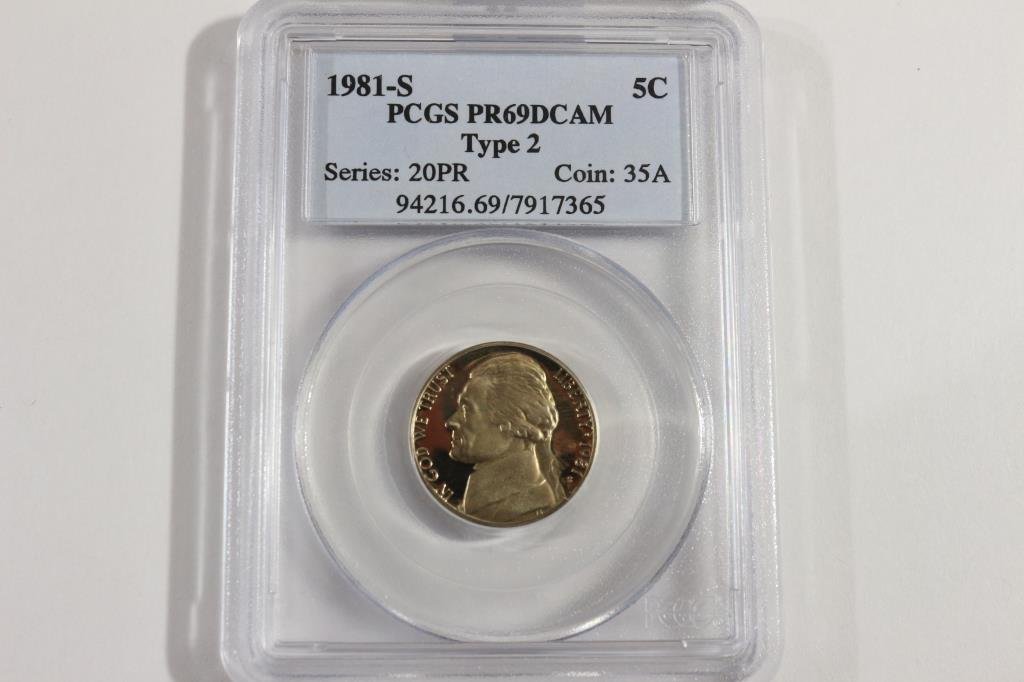1981-S TYPE II JEFFERSON NICKEL PCGS PR69 DCAM (1 of 2)