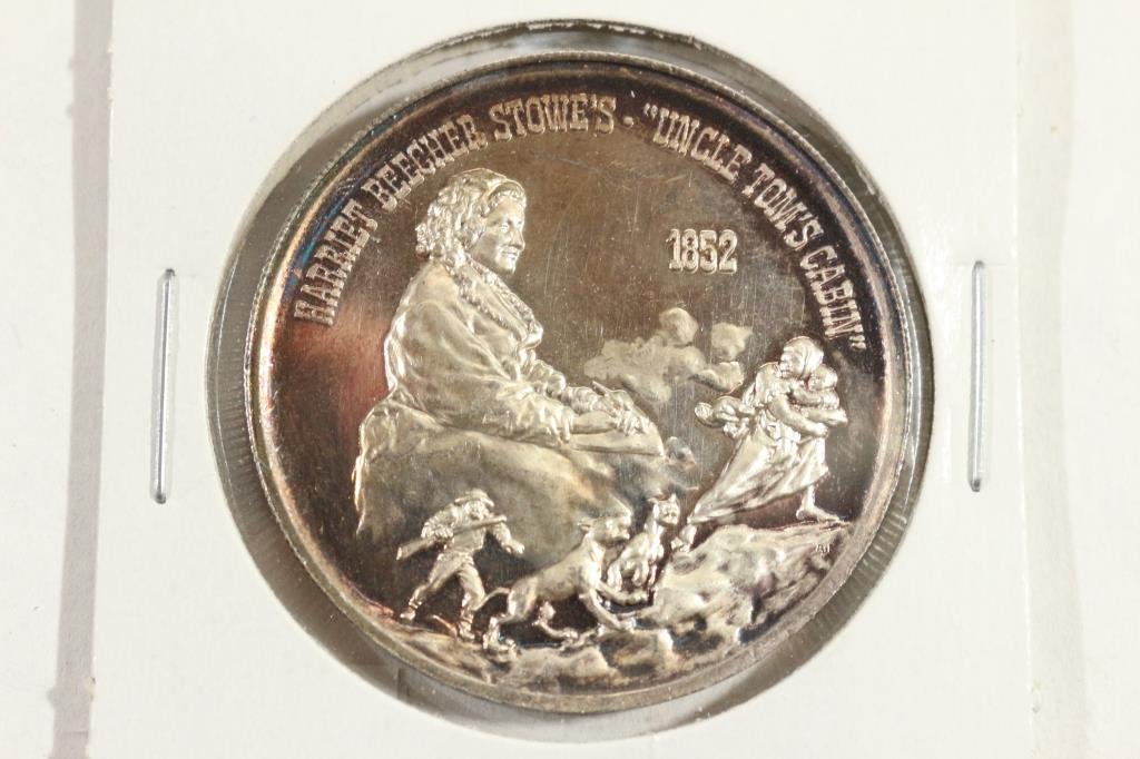 25.6 GRAM .999 SILVER PROOF ROUND UNCLE TOMS CABIN (1 of 2)