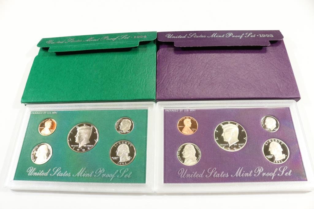 1993 & 1994 US PROOF SETS (WITH BOXES) (1 of 2)