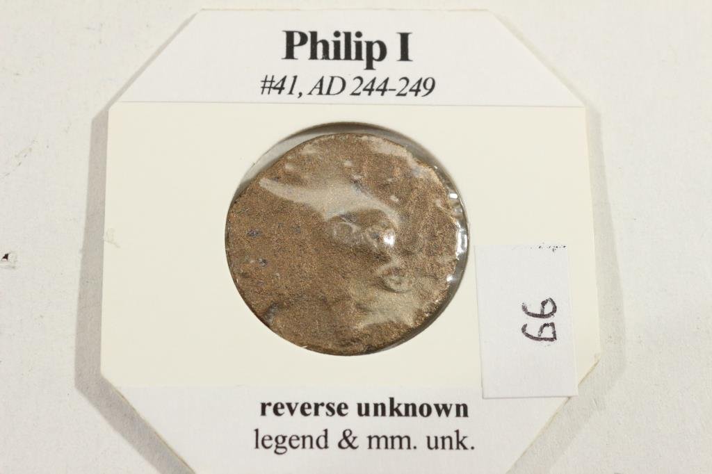244-249 A.D. PHILIP I ANCIENT COIN: You must call or email us your credit card directly. Our phone number is 1-763-862-8302 and our email is bidalotauction@aol.com. Thanks.