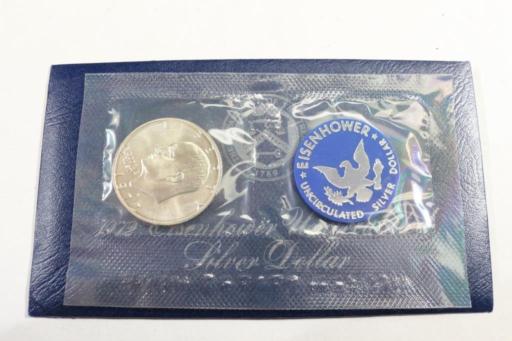 1972-S  IKE SILVER DOLLAR UNCIRCULATED (BLUE PACK) (1 of 3)