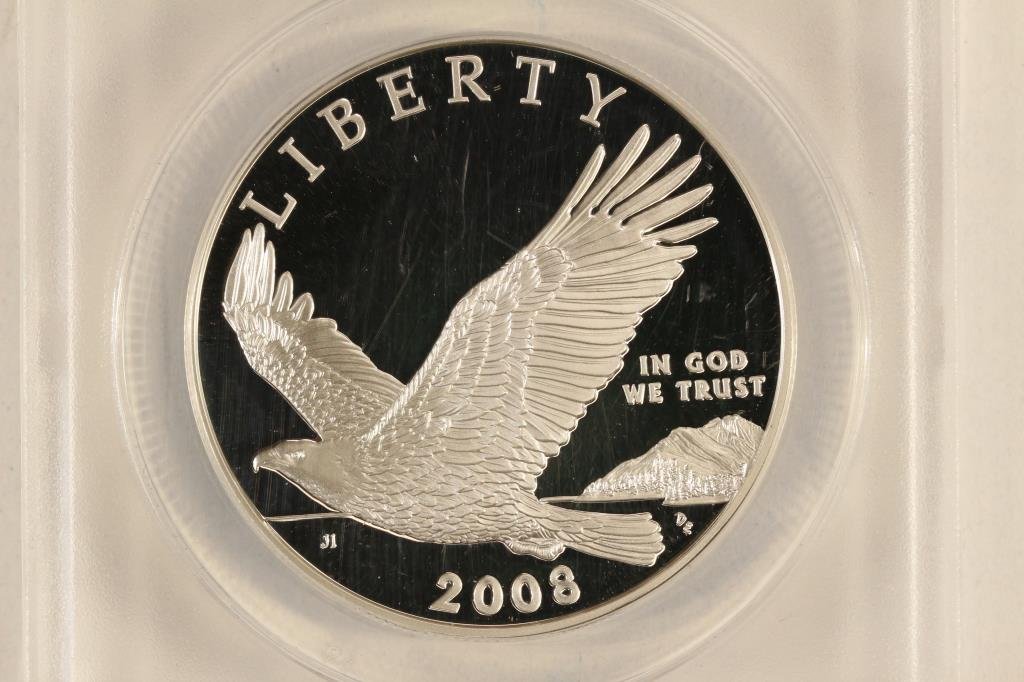 2008-P BALD EAGLE SILVER DOLLAR ANACS PR70 DCAM (1 of 3)