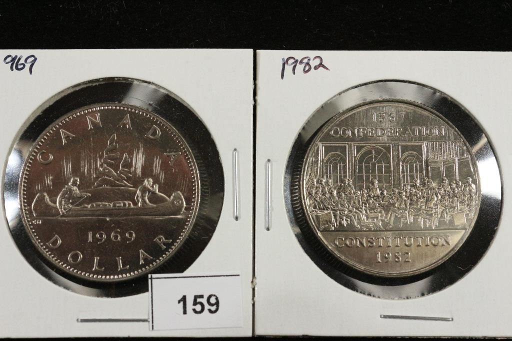 1969 & 1982 CANADA DOLLARS UNC (1 of 2)