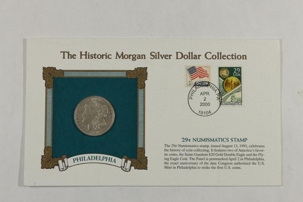 1921 MORGAN SILVER DOLLAR & STAMP SET (1 of 4)