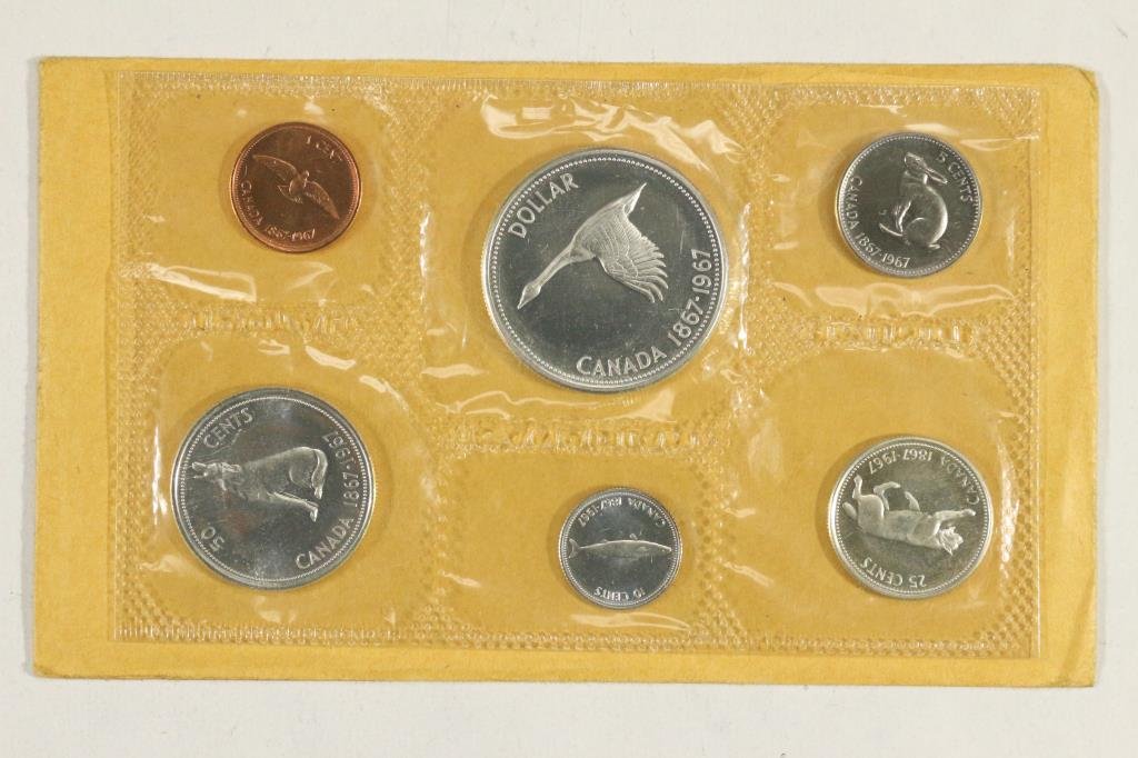 1967 CANADA FLYING GOOSE SILVER (PF LIKE) SET (1 of 2)
