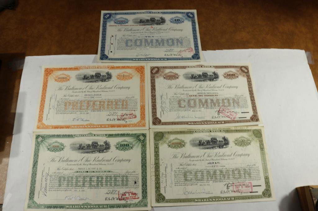 5 ASSORTED BALITMORE & OHIO RAILROAD COMPANY (1 of 2)
