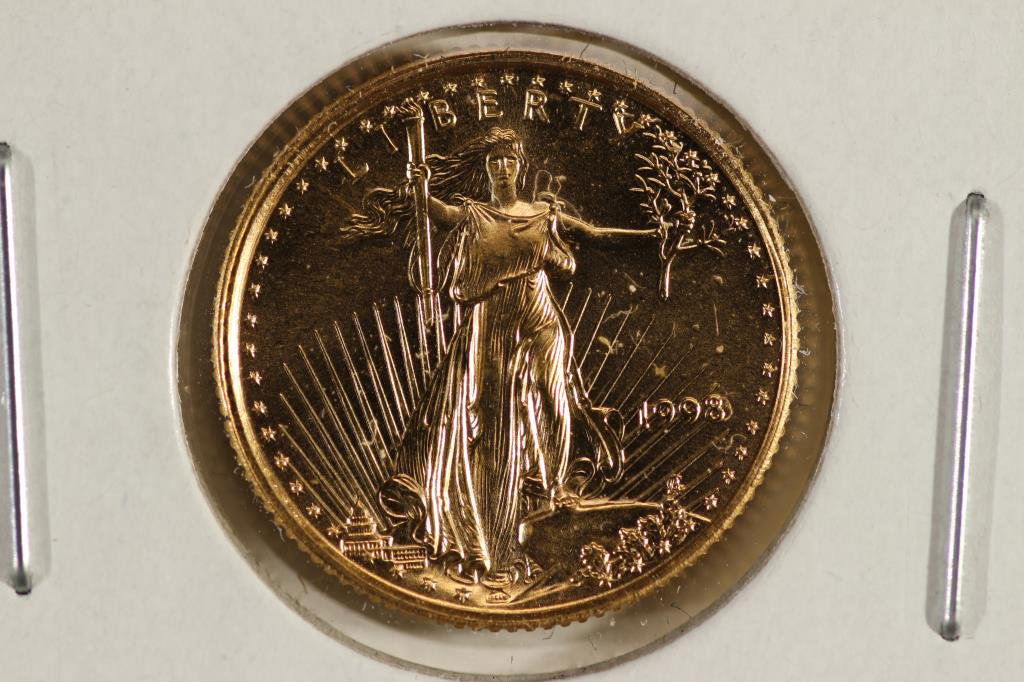 1998 $5 AMERICAN GOLD EAGLE 1/10 OZ. (UNC) (1 of 2)