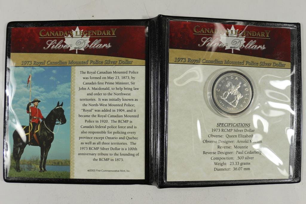 1973 CANADA RCMP SILVER DOLLAR .500 OZ. ASW (1 of 3)