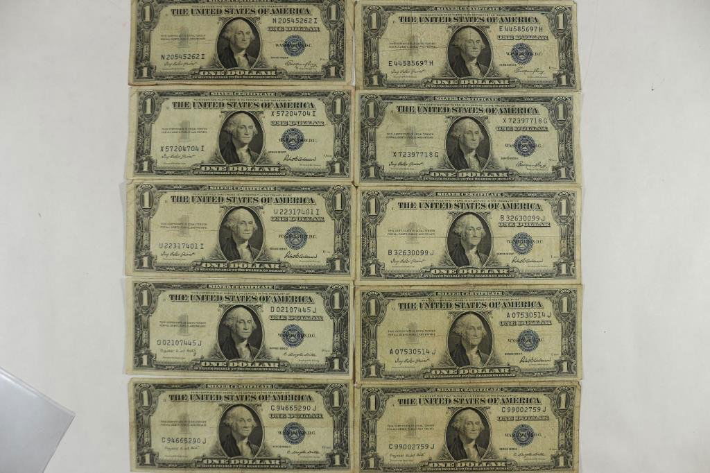10 ASSORTED 1935 $1 SILVER CERTIFICATES (1 of 2)