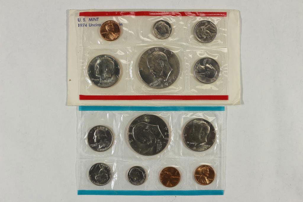 1974 US MINT SET (UNC) P/D/S (WITH ENVELOPE) (1 of 2)