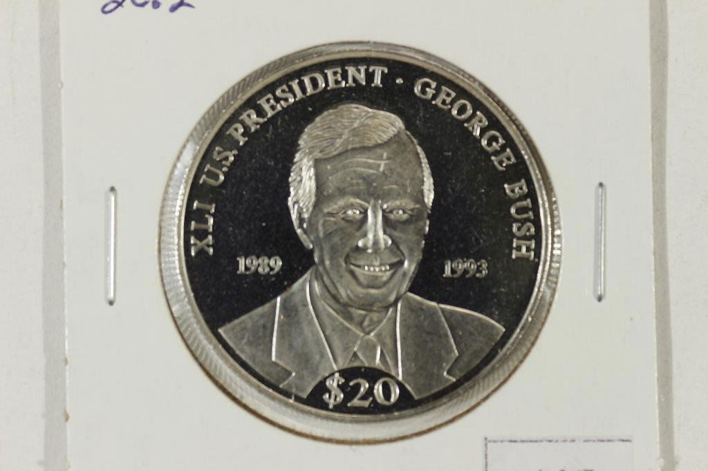 2000 LIBERIA $20 20.2 GRAM .999 FINE SILVER PROOF (1 of 2)