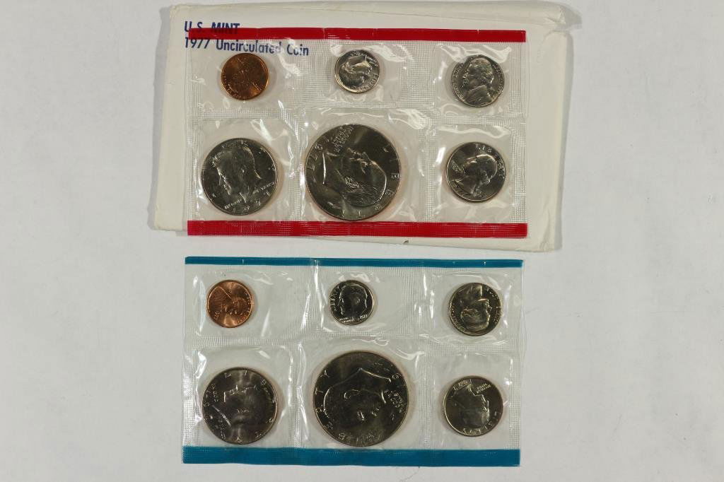 1977 US MINT SET (UNC) P/D (WITH ENVELOPE) (1 of 2)