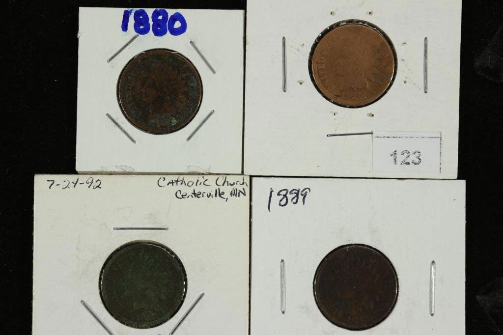 1880,81,87 & 1889 INDIAN HEAD CENTS (1 of 2)
