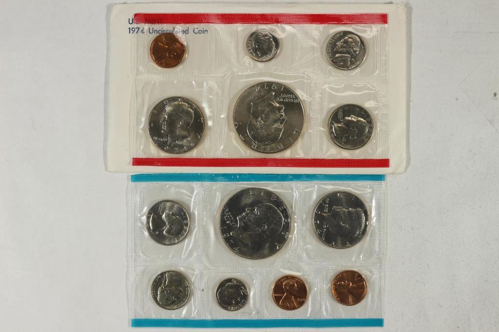 1974 US MINT SET (UNC) P/D/S (WITH ENVELOPE) (1 of 2)