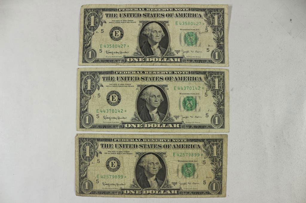 3-1963 JOSEPH W. BARR $1 FRN'S, STAR NOTES (1 of 2)