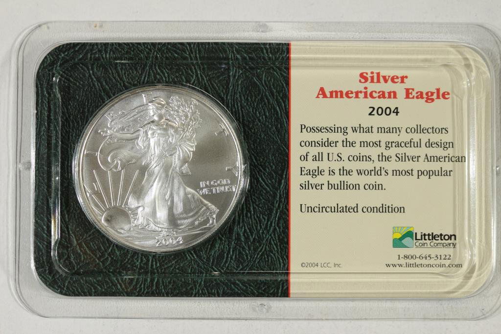 2004 AMERICAN SILVER EAGLE UNC (1 of 2)