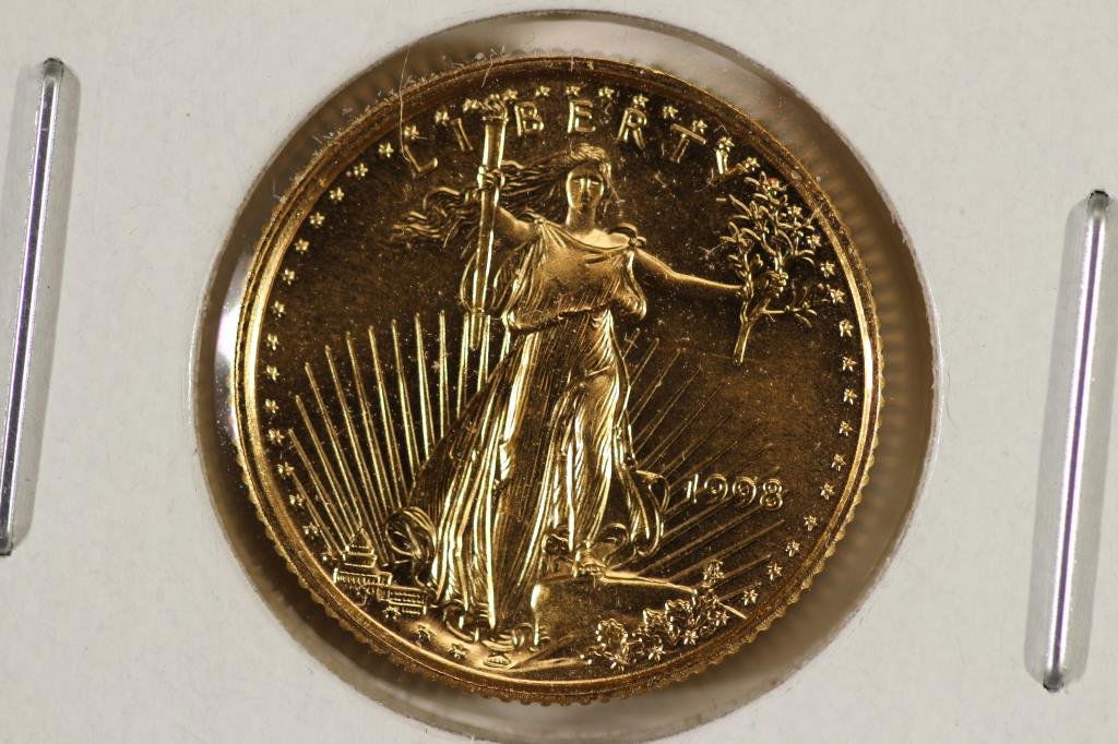 1998 $5 AMERICAN GOLD EAGLE 1/10 OZ. (UNC) (1 of 2)
