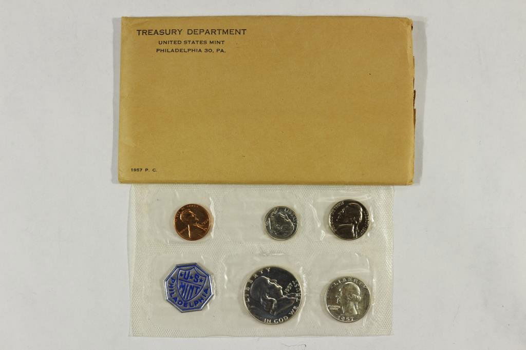 1957 US SILVER PROOF SET (WITH ENVELOPE) (1 of 2)