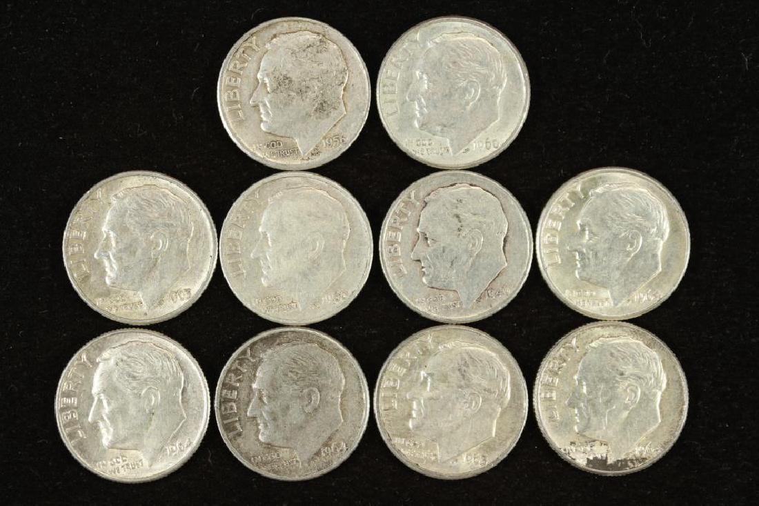 10 ASSORTED SILVER ROOSEVELT DIMES (1 of 2)