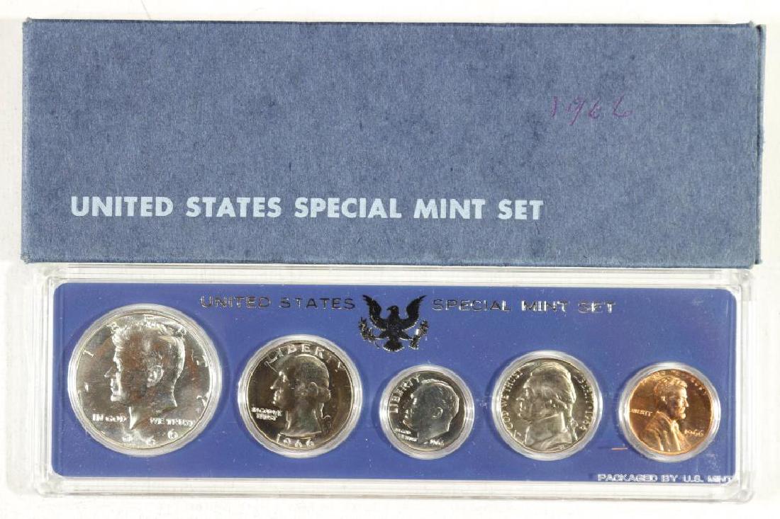 1966 US SPECIAL MINT SET WITH BOX: 40% SILVER JOHN F. KENNEDY HALF DOLLAR