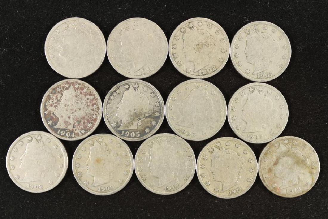 STARTER SET OF 1901-1912 LIBERTY "V" NICKELS (1 of 2)
