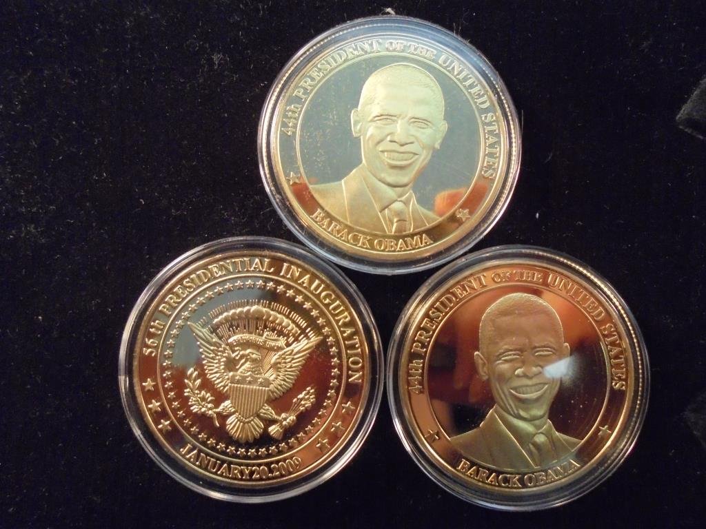 3-2009 BARACK OBAMA INAUGURATION TOKENS (PF) ALL THREE (1 of 2)