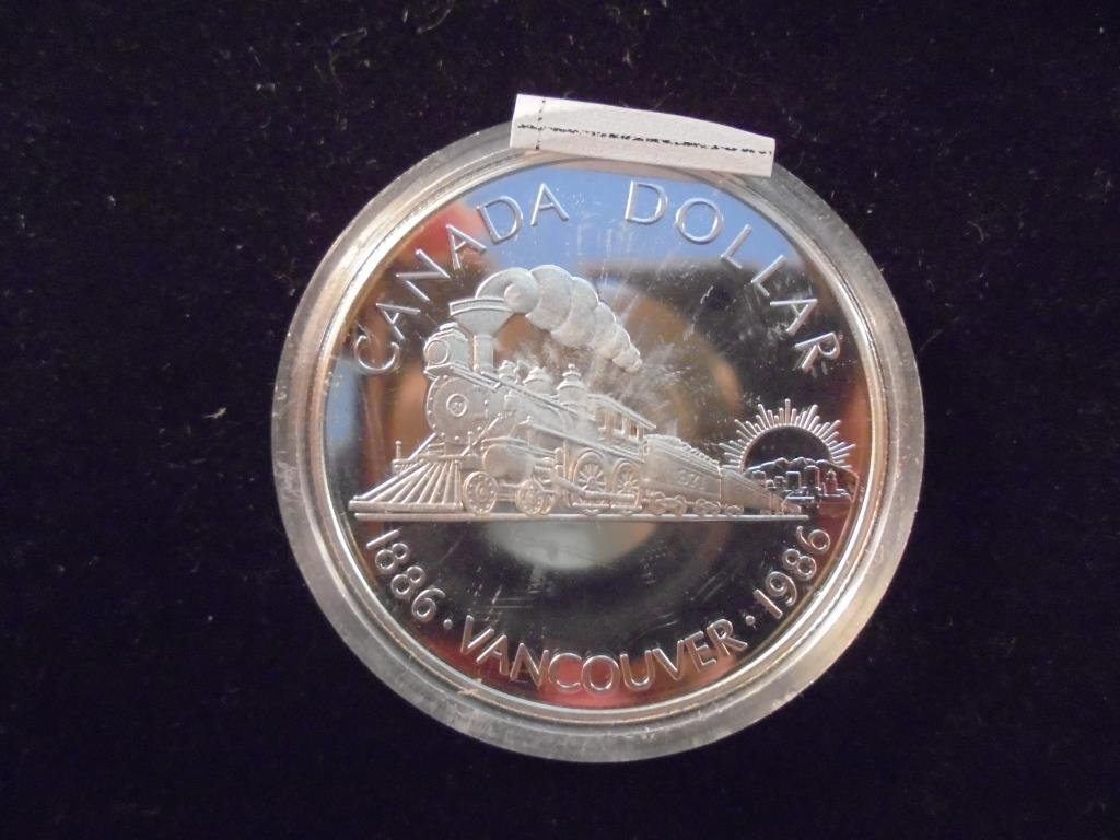 1986 CANADA VANCOUVER SILVER DOLLAR PROOF .3750 OZ. ASW (1 of 2)