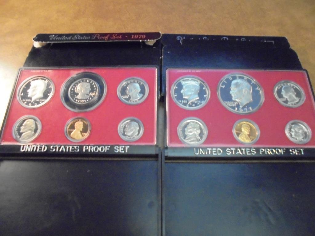 1977 & 1979 US PROOF SETS (WITH BOXES) (1 of 2)