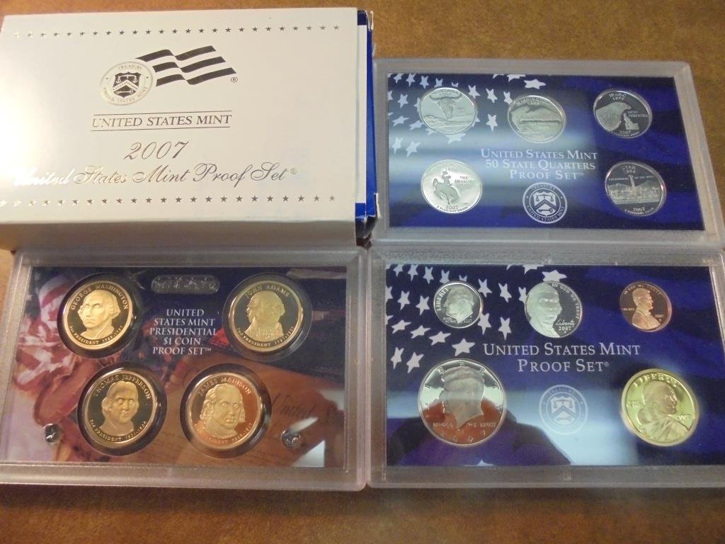 2007 US PROOF SET (WITH BOX) 14 PIECES INCLUDES (1 of 2)