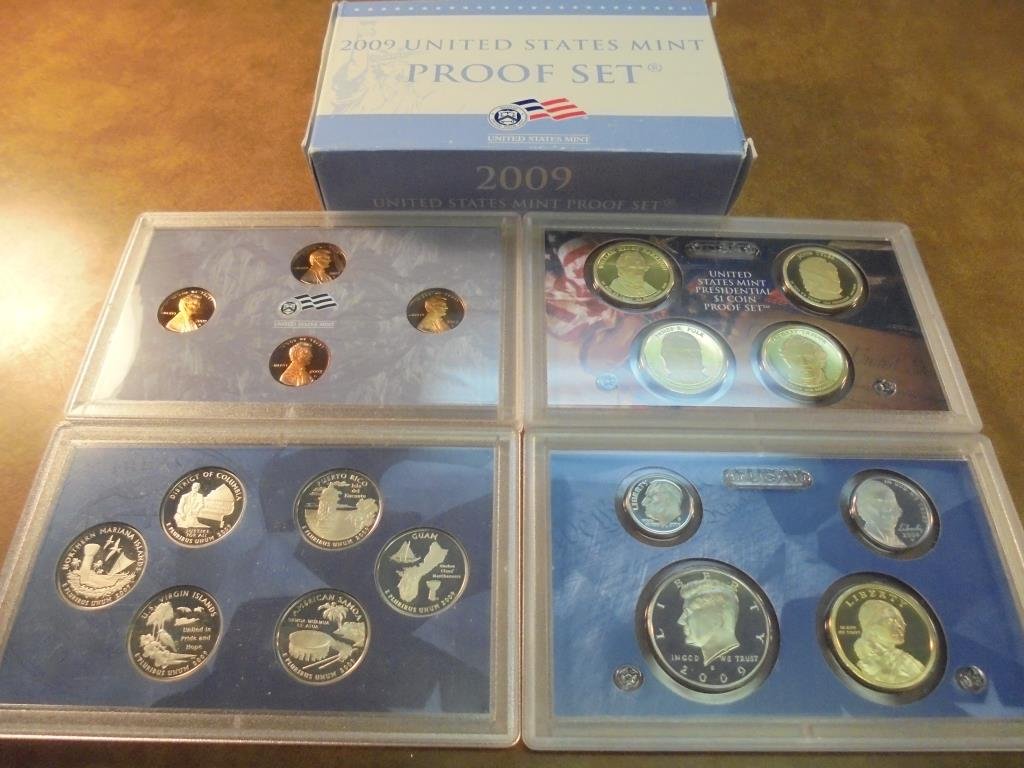 2009 US PROOF SET (WITH BOX) 18 PIECES INCLUDES (1 of 2)