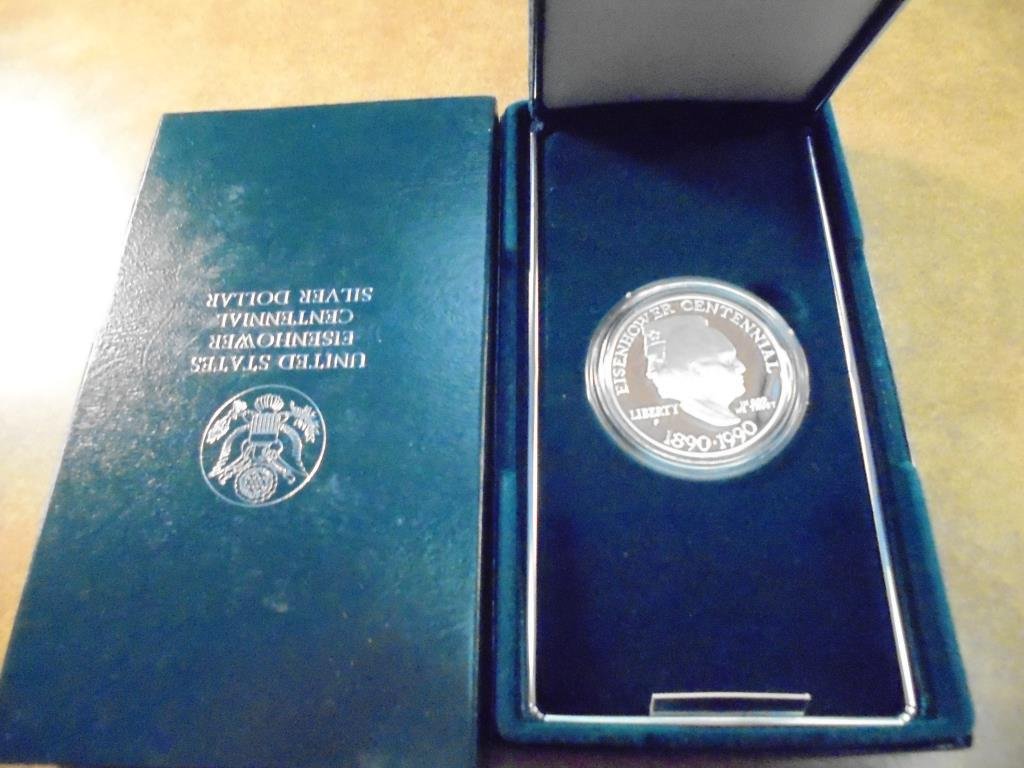 1990-P EISENHOWER CENTENNIAL PF SILVER DOLLAR ORIGINAL (1 of 2)