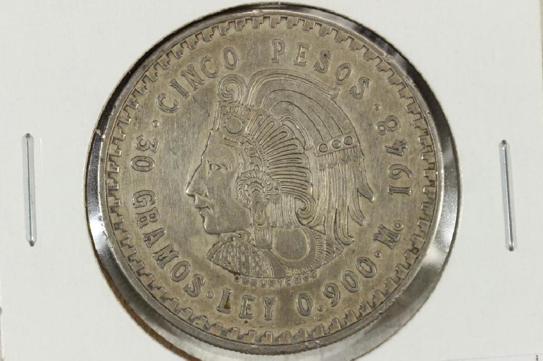 1948 MEXICO SILVER 5 PESO .8680 OZ. ASW (1 of 2)