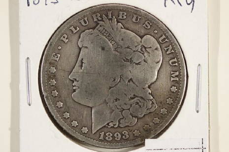 KEY DATE 1893-S MORGAN SILVER DOLLAR: 2017 REDBOOK RETAIL IS $5200.00 IN VERY FINE 20 WHICH THIS IS NOT