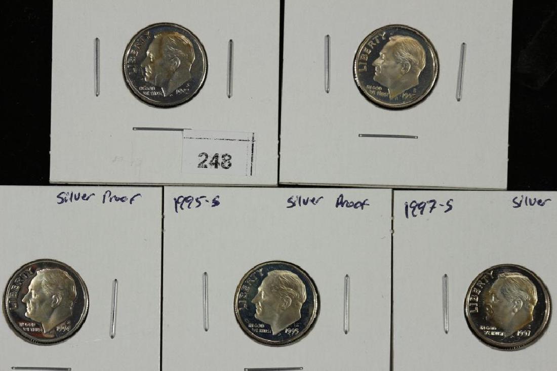 1992-S,93-S,94-S,95-S & 97-S PF SILVER ROSY DIMES: You must call or email us your credit card directly. Our phone number is 1-763-862-8302 and our email is bidalotauction@aol.com. Thanks.