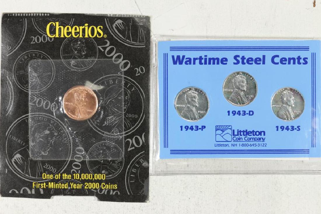 CHEERIOS LINCOLN CENT & 1943 P/D/S WAR TIME STEEL (1 of 2)