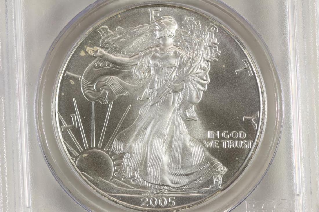 2005 AMERICAN SILVER EAGLE PCGS MS69 1ST STRIKE (1 of 3)