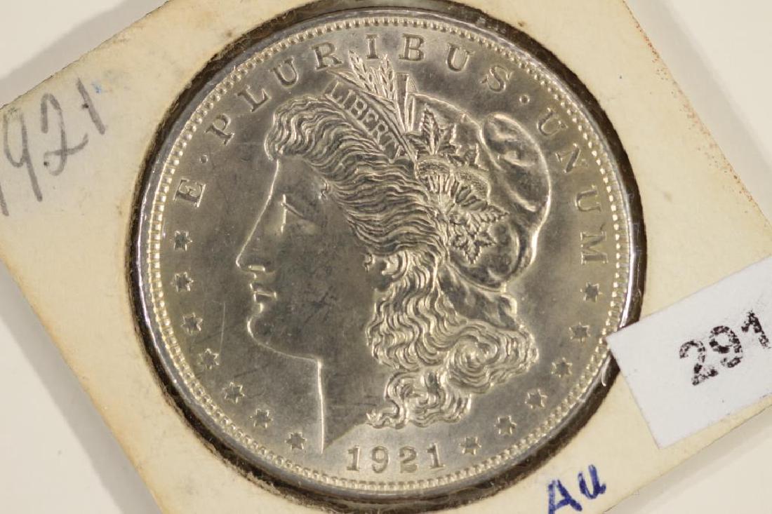 1921 MORGAN SILVER DOLLAR AU (1 of 2)