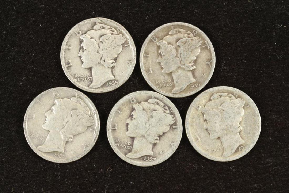 5 ASSORTED 1920'S & 1930'S MERCURY DIMES (1 of 2)