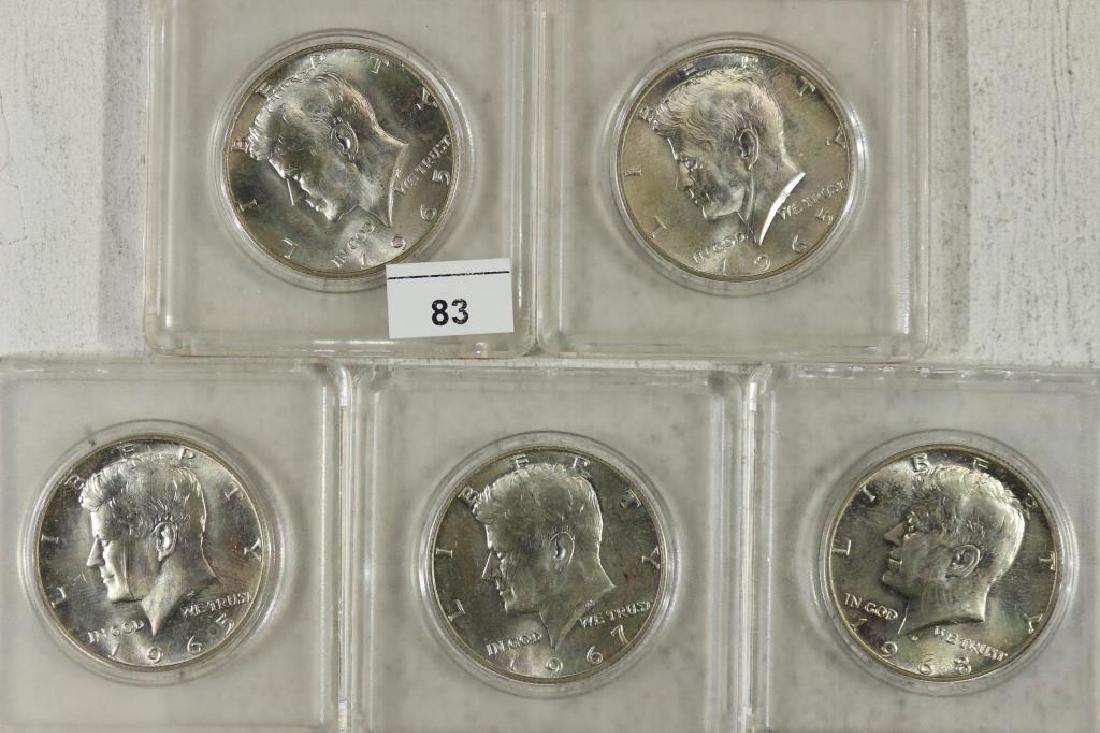 5 ASSORTED 40% SILVER JOHN F. KENNEDY HALVES (1 of 2)