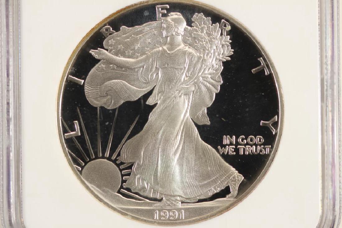 1991-S AMERICAN SILVER EAGLE NGC PF69 ULTRA CAMEO (1 of 3)