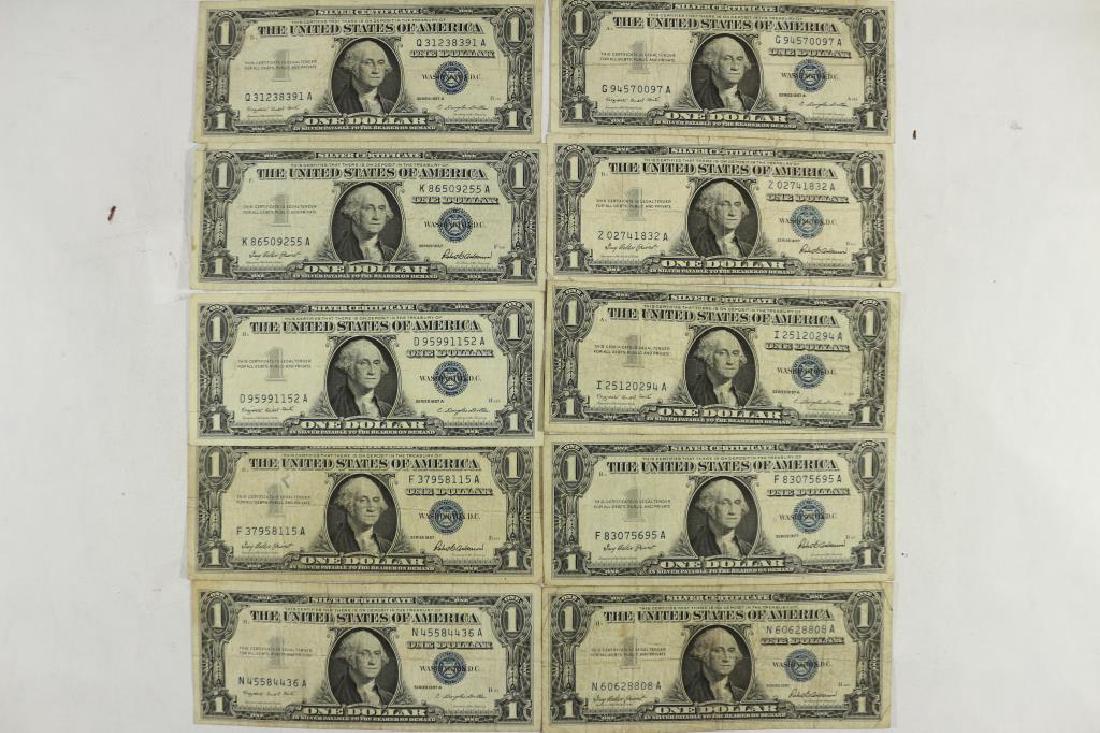 10 ASSORTED 1957 $1 SILVER CERTIFICATES (1 of 2)