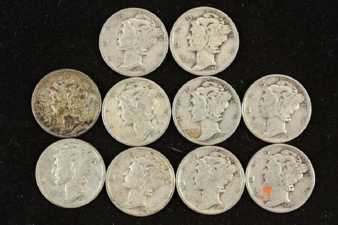 10 ASSORTED 1940'S MERCURY DIMES: You must call or email us your credit card directly. Our phone number is 1-763-862-8302 and our email is bidalotauction@aol.com. Thanks.