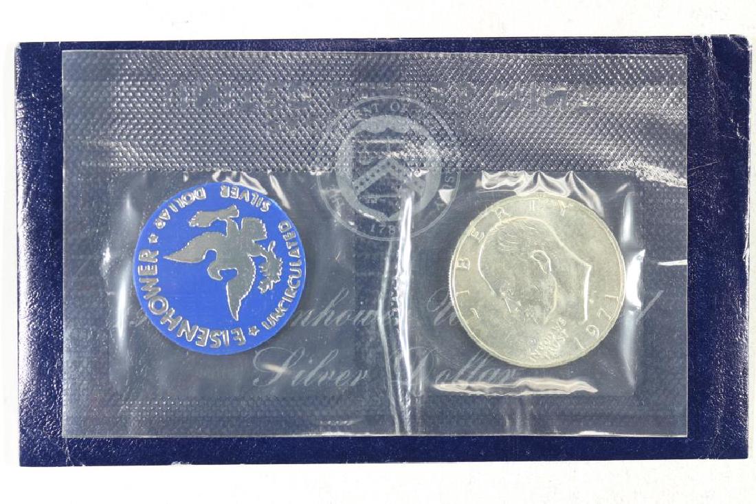 1971-S  IKE SILVER DOLLAR UNCIRCULATED (BLUE PACK) (1 of 2)