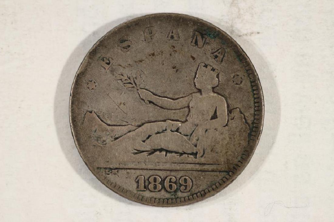 1869 SNM SPAIN SILVER 2 PESETAS (1 of 2)