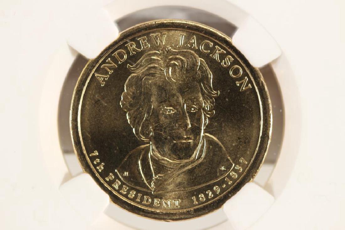 2008-P JACKSON DOLLAR NGC BRILLIANT UNC: You must call or email us your credit card directly. Our phone number is 1-763-862-8302 and our email is bidalotauction@aol.com. Thanks.
