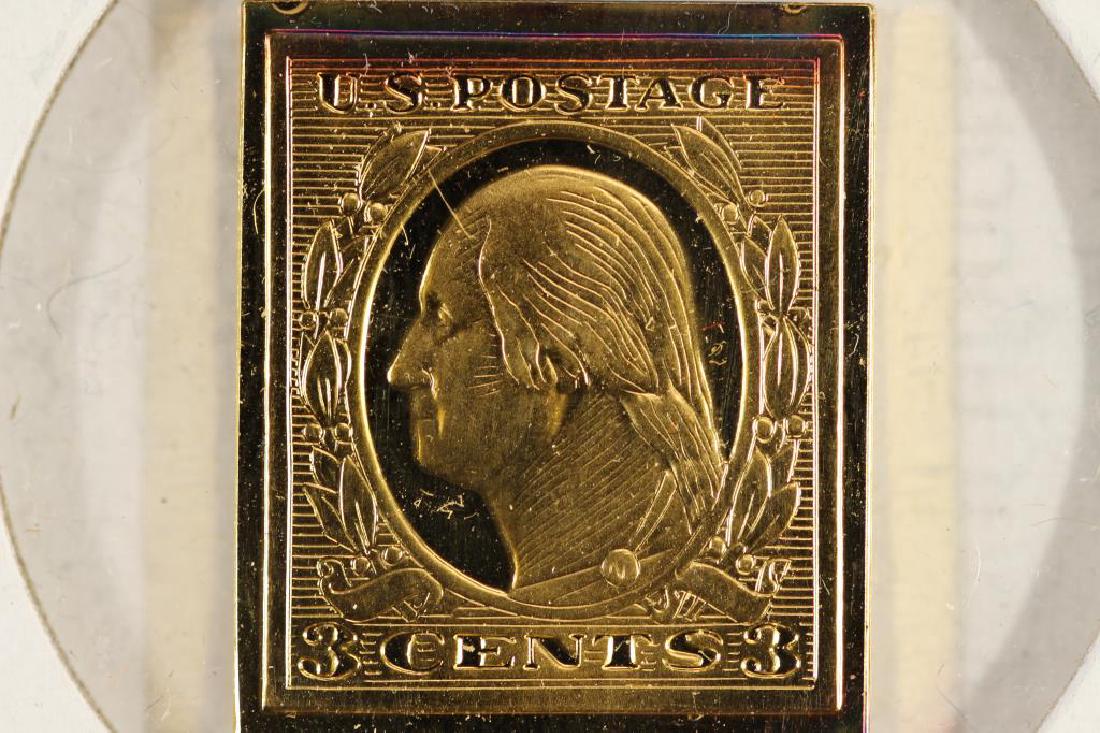 8.5 GRAM 24KT GOLD PLATED STERLING SILVER POSTAGE (1 of 2)