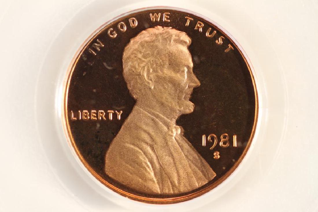 1981-S TYPE I LINCOLN CENT PCGS PR69RD DCAM (1 of 3)