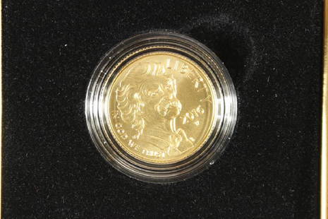 GOLD 2016-W MARK TWAIN $5 UNC 1/4 OZ. COIN: ORIGINAL US MINT PACKAGING