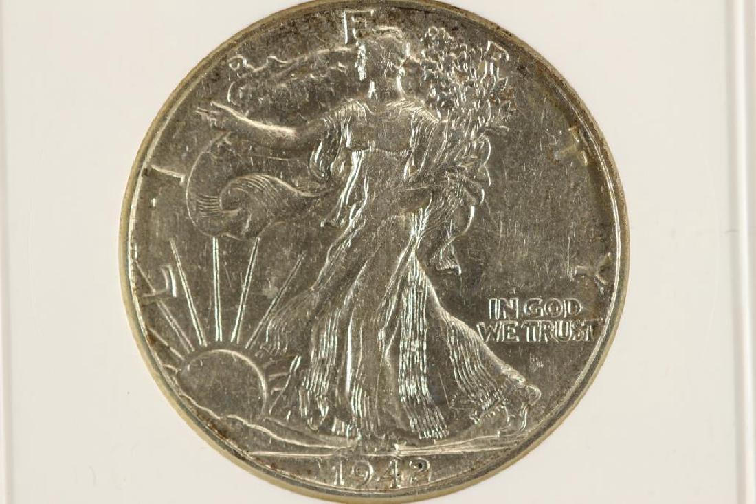 1942-D WALKING LIBERTY HALF DOLLAR ANACS AU50: You must call or email us your credit card directly. Our phone number is 1-763-862-8302 and our email is bidalotauction@aol.com. Thanks.